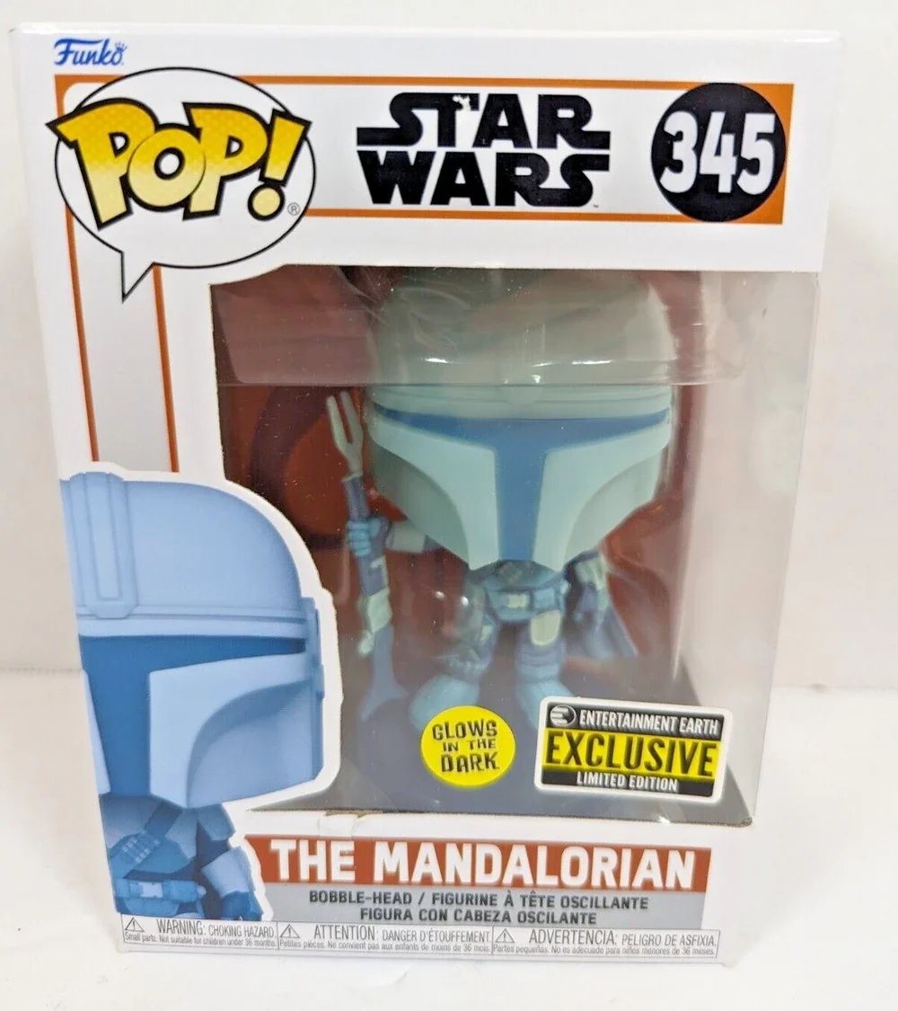 Funko Pop! Star Wars The Mandalorian Hologram 345 GITD Exclusive New Bobblehead